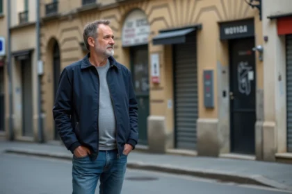 Homme d'âge moyen dans le centre de RomanssurIsère