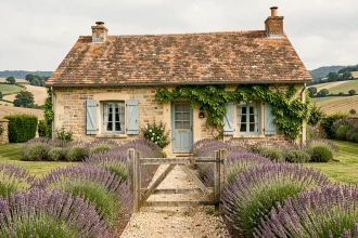 Petite maison en pierre avec jardin fleuri à louer en Saône-et-Loire, Bourgogne