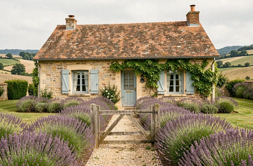 Petite maison en pierre avec jardin fleuri à louer en Saône-et-Loire, Bourgogne